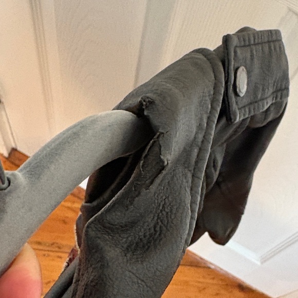 Blank NYC Black Leather Jacket with Floral Embroidery - Picture 3 of 4